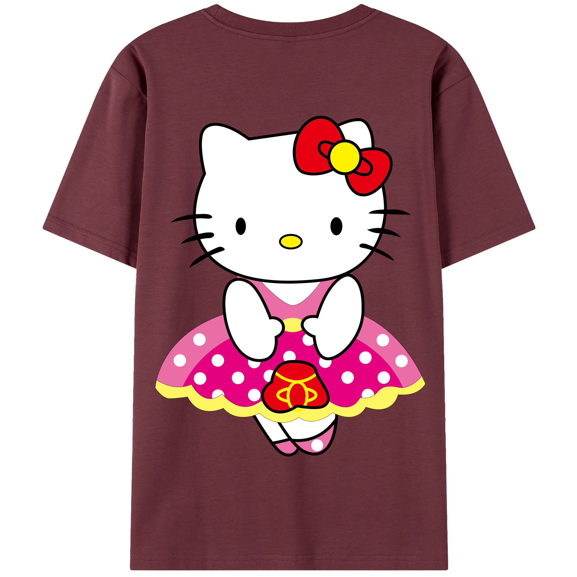 （画像用） Hello Kitty ハローキティ 綿100％半袖Tシャツ（背面プリント）